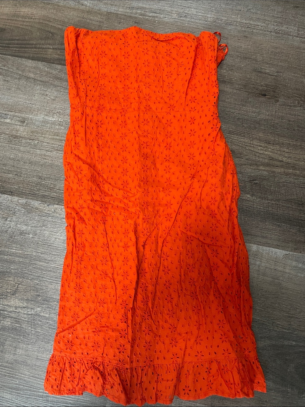 Old Navy Orange Eyelet Midi Dress